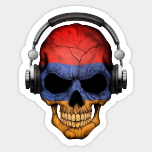 Dark Skull Deejay with Armenian Flag Sticker